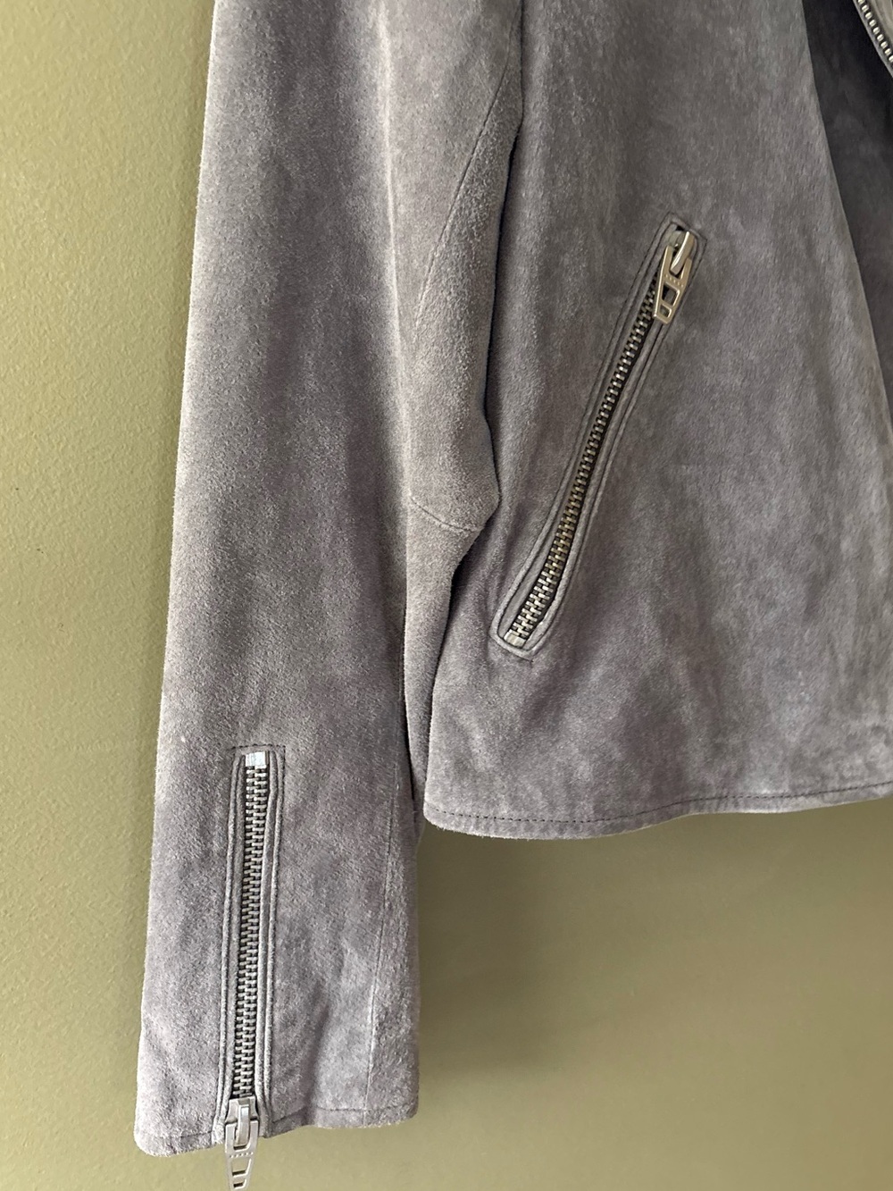 NWOT BLANKNYC Grey Suede Moto Jacket Size M - Picture 9 of 11